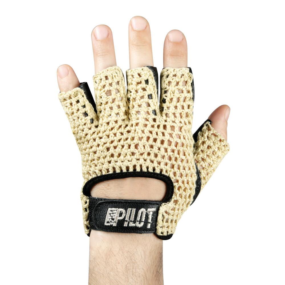 Pilot-1 half finger driving gloves - M - Black thumb