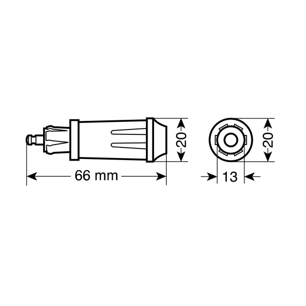 DIN cigarette lighter plug, 12/24V 15A - Resealed