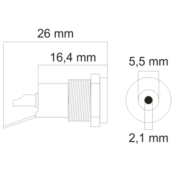 Mufa CCmontabil5.5/2.1