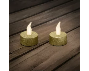 LED tealight - gold - 2 pcs