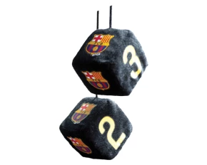 Ornament interior zaruri FC Barcelona 7x7cm - Negru