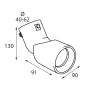 Ornament toba esapament curbat TS-64, din otel inoxidabil lustruit, sunet sport, racordare Ø30-45mm - Resigilat