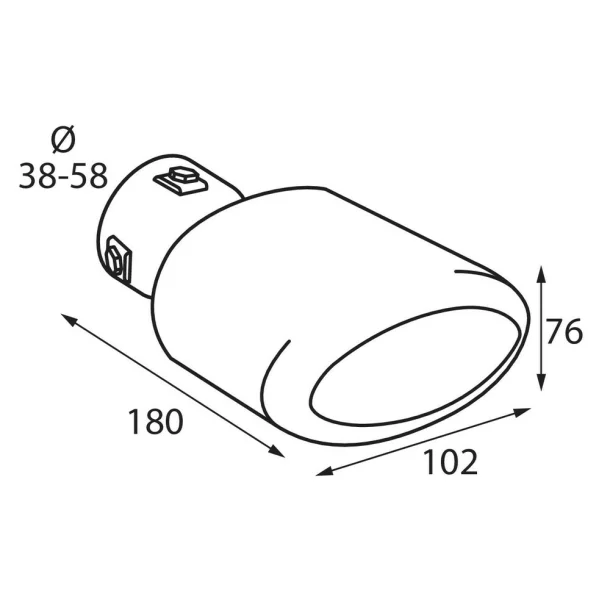 TS-60 Kipufugóvég dísz, polírozott rozsdamentes acél, csatlakozás Ø33-46mm