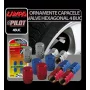 Ornamente capacele valve Hexagonal 4buc - Albastru