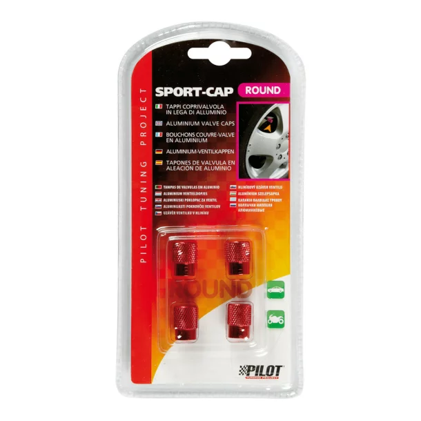 Sport Cap szelepsapka dísz 4db - Piros