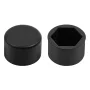 Silicone nut caps, 20 pcs - Hex 17mm - Black