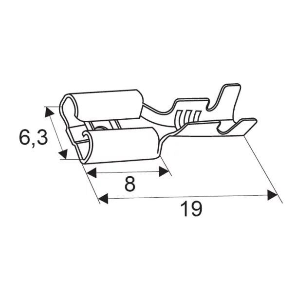 Papuc cuprat 6,3 mm