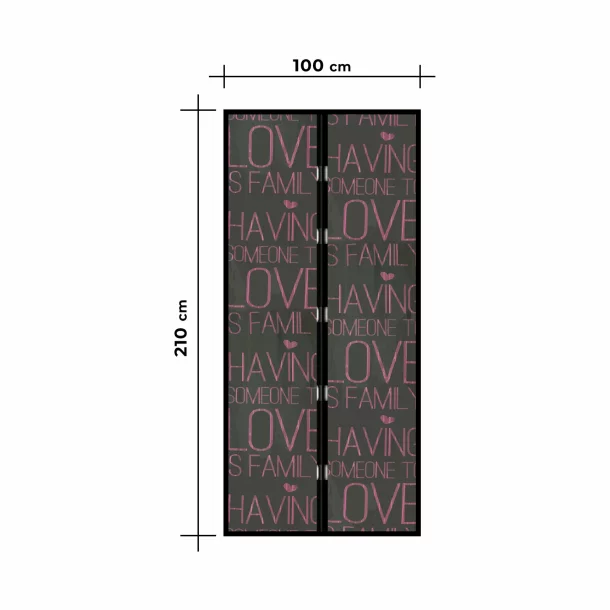 Szúnyogháló függöny ajtóra -mágneses- 100 x 210 cm - &quot;Love&quot;