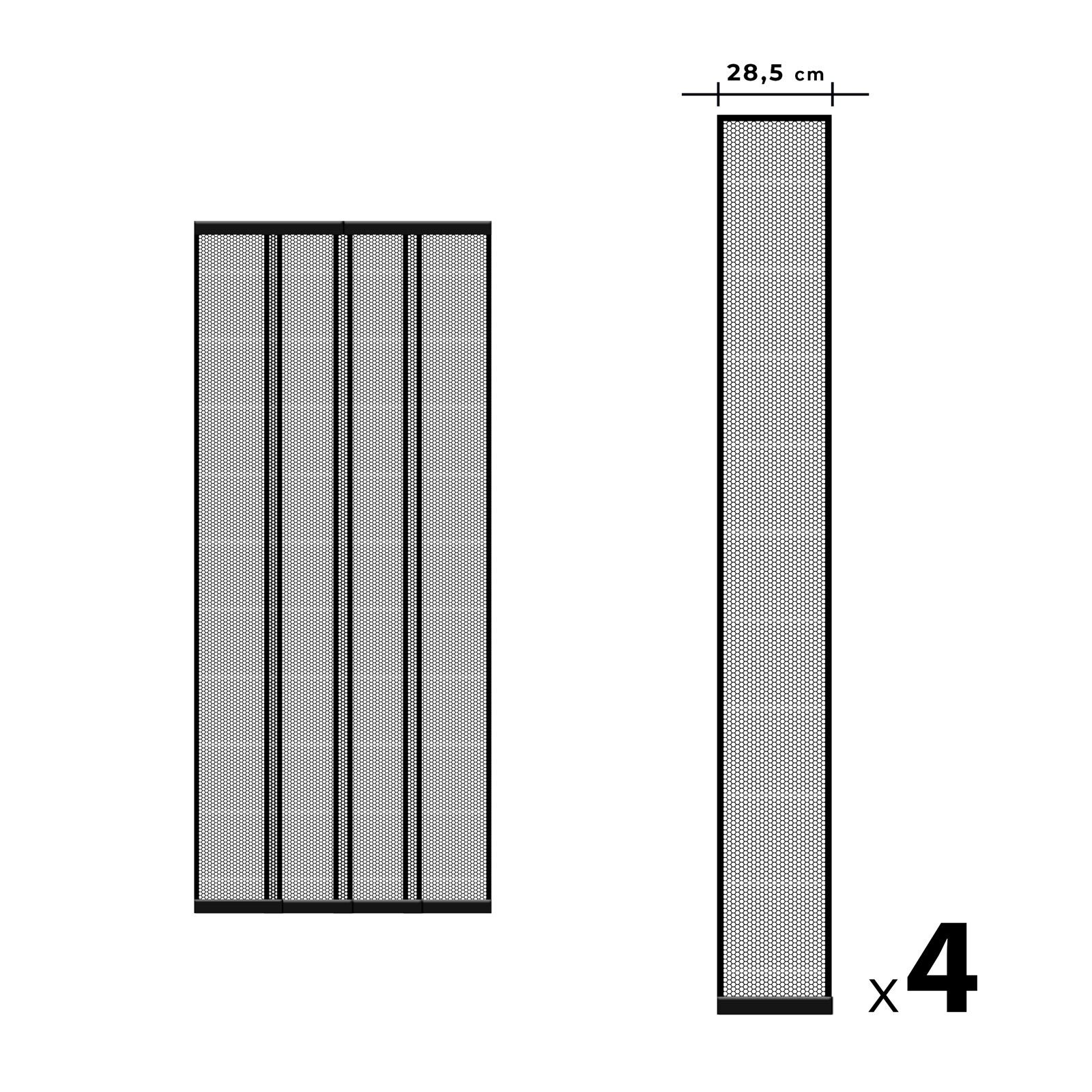 Perdea pt. usa din plasa anti-tantari, 4 benzi, max.  100 x 220 cm, negru thumb