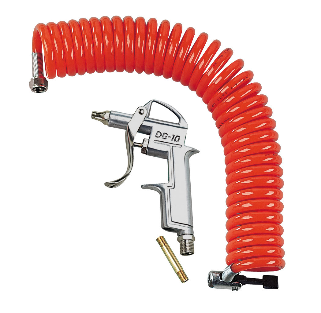 Air duster gun with 5 m spiral hose thumb