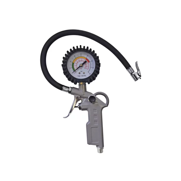 Air inflator gun with gauge