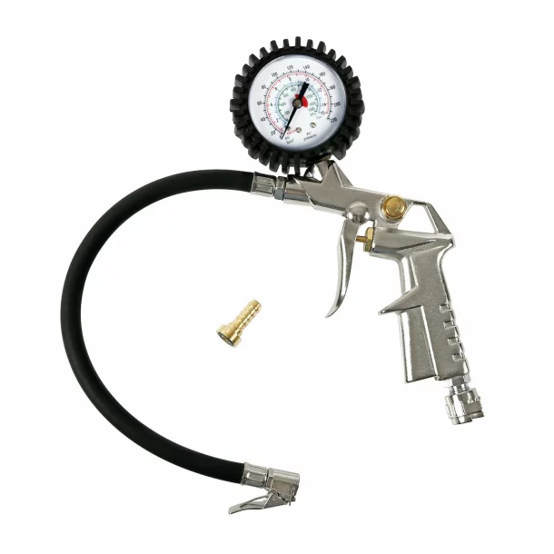 Heavy duty air inflator gun with gauge