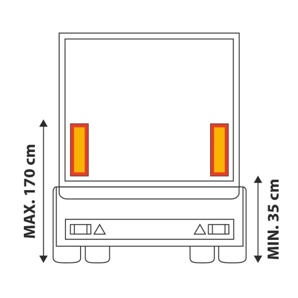 Kamar Reflective plates heavy-long vehicles (contour) 2pcs - Yellow/Orange
