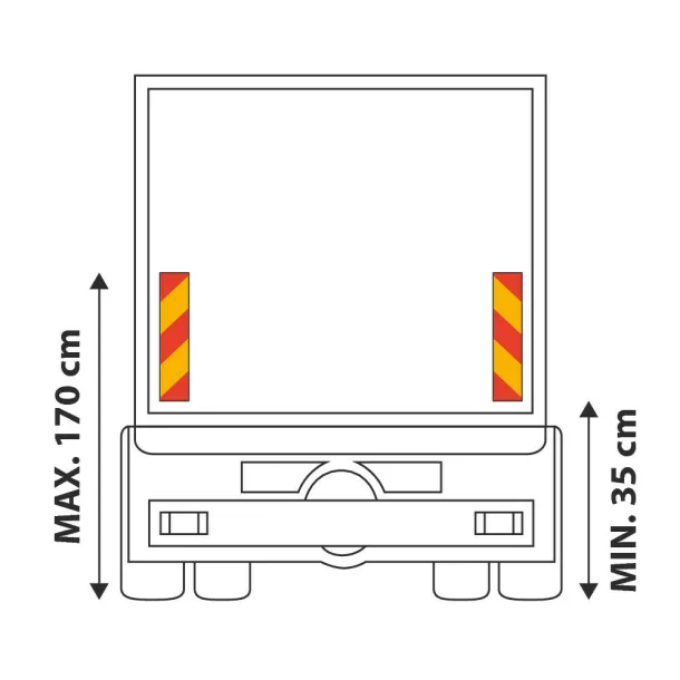 Kamar Reflective plates heavy-long vehicles (stripes) 2pcs - Yellow/Orange