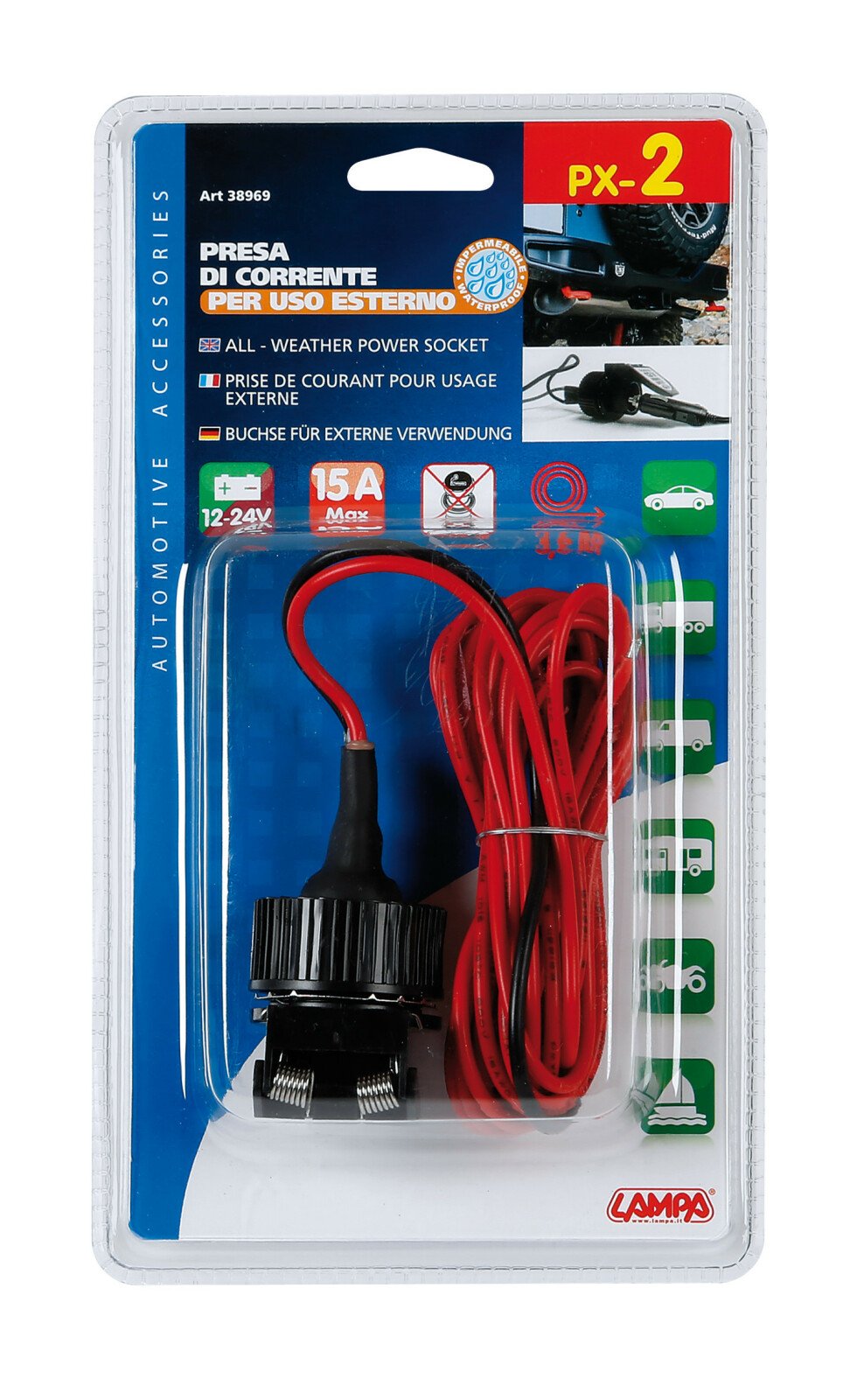 PX-2, all-weather power socket, 12/24V thumb