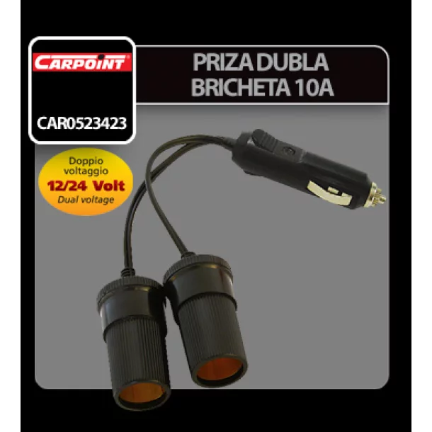 Priza dubla bricheta 12-24V 10A Carpoint