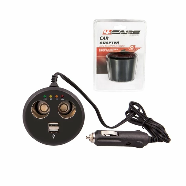 Priza dubla Power Cup la bricheta cu tester acum. + USB 12V 4Cars