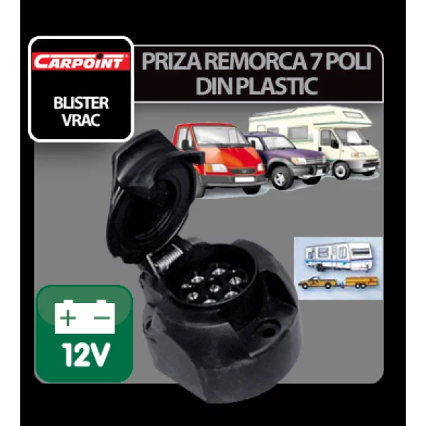 Priza remorca plastic 7 poli Carpoint 12V - Vrac