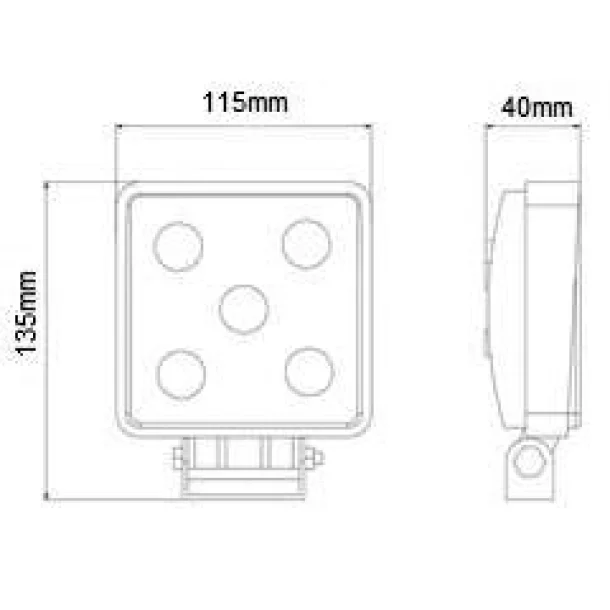 Kamar LED projector metal square 15W 10/30V