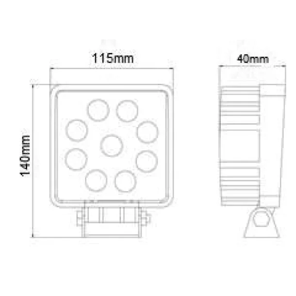 Proiector cu LED din metal patrat 27W 10/30V Kamar