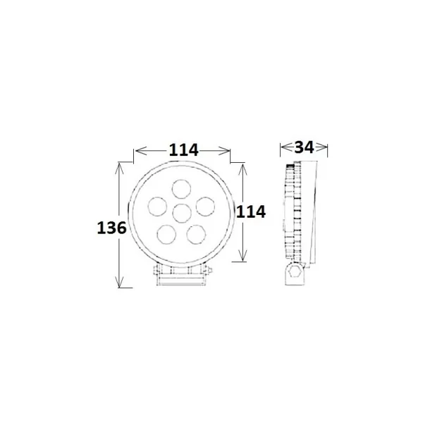 Proiector cu LED din metal rotund 18W 10/30V Kamar