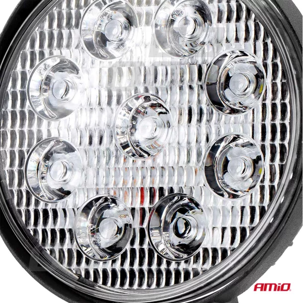 Kerek fém LED projektor 27W, 9/36V, Amio