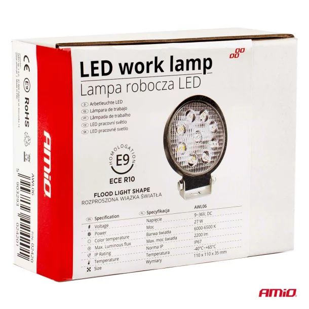 Working lamp AWL06 9 LED FLOOD 9-36V