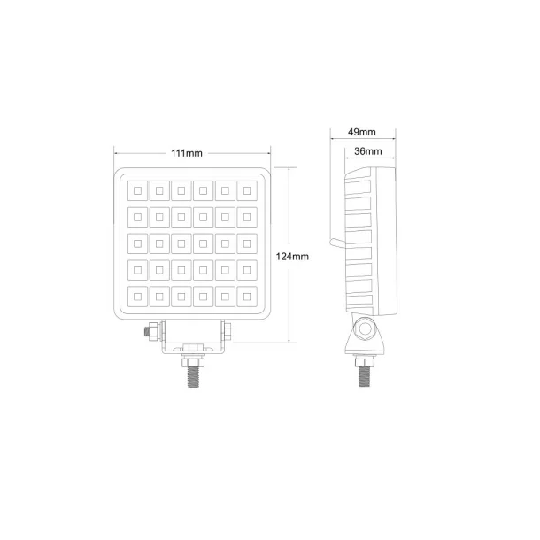 Kamar 30LED-es projektor fémből szögletes 12/24V