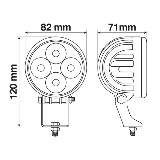 WL-17 projektor fémből 4LED - 10/30V - Fehér