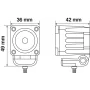 WL-19 projektor fémből 1LED - 9/32V - Mélység - Fehér