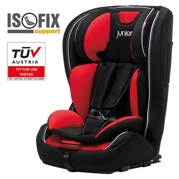 Premium Plus 801 Gyerek autósülés 2 az 1-ben, Isofix ECE R44/04, 9-36 kg - Fekete/Piros