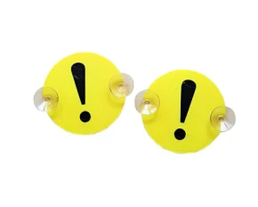 Warning sign Rookie driver with suction cups 2pcs - Ø8,5cm