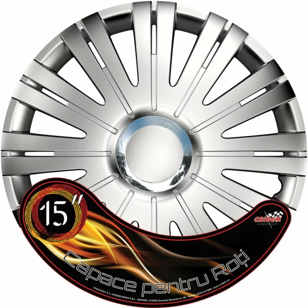 Wheel covers set Cridem Active RC 4pcs - Silver/Chrome - 15&#039;&#039;