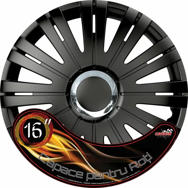 Wheel covers set Cridem Active RC 4pcs - Black/Chrome - 16&#039;&#039;