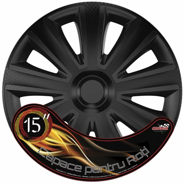 Wheel covers set Cridem Aviator Carbon 4pcs - Black - 15&#039;&#039;