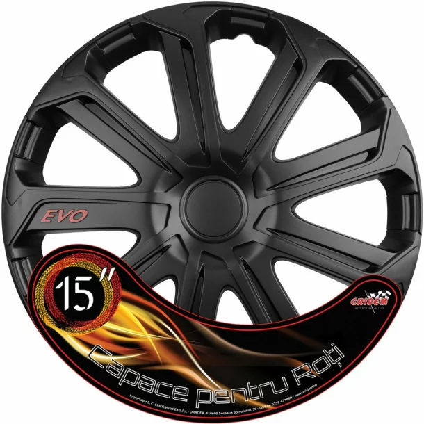 Wheel covers set Cridem Evo 4pcs - Black - 15&#039;&#039;