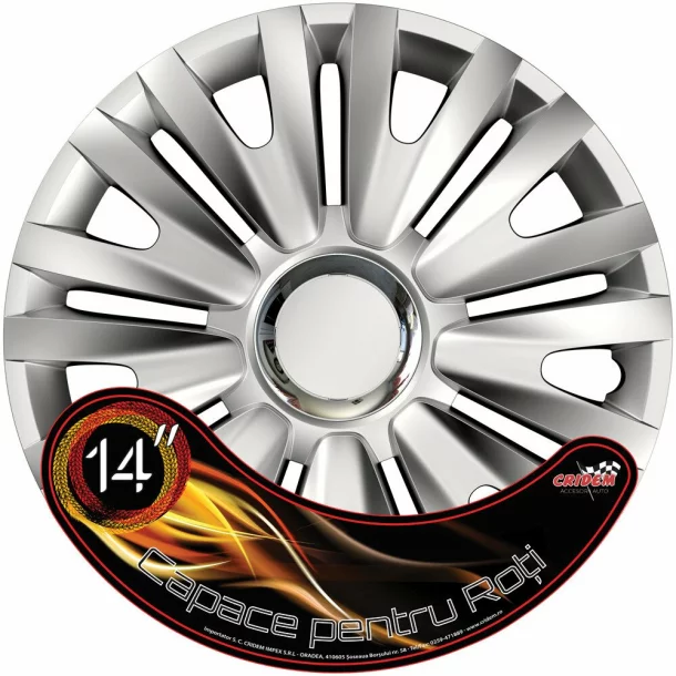 Wheel covers set Cridem Royal RC 4pcs - Silver/Chrome - 14&#039;&#039;