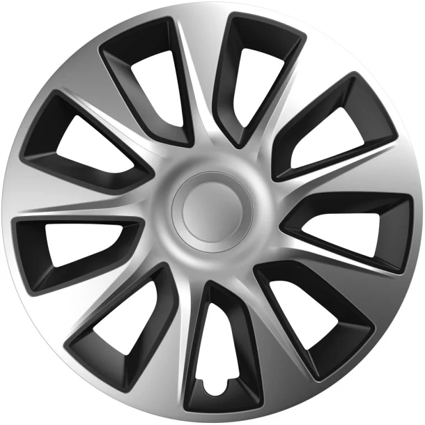 Wheel covers set Cridem Stratos 4pcs - Silver/Black - 15&#039;&#039;