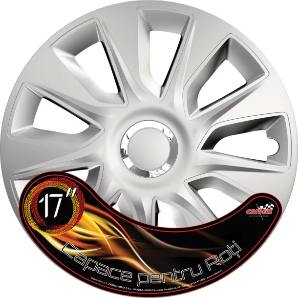 Wheel covers set Cridem Stratos RC 4pcs - Silver/Chrome - 17&#039;&#039;