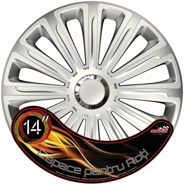 Wheel covers set Cridem Trend RC 4pcs - Silver/Chrome - 14&#039;&#039;