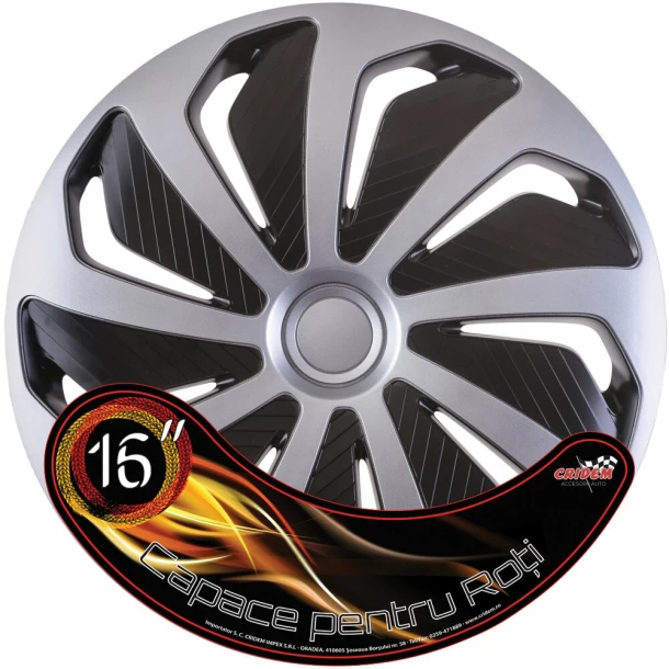 Wheel covers set Cridem Wind 4pcs - Silver/Black - 16'' - Resealed