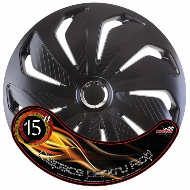 Wheel covers set Cridem Wind RC 4pcs - Black/Chrome - 15&#039;&#039;