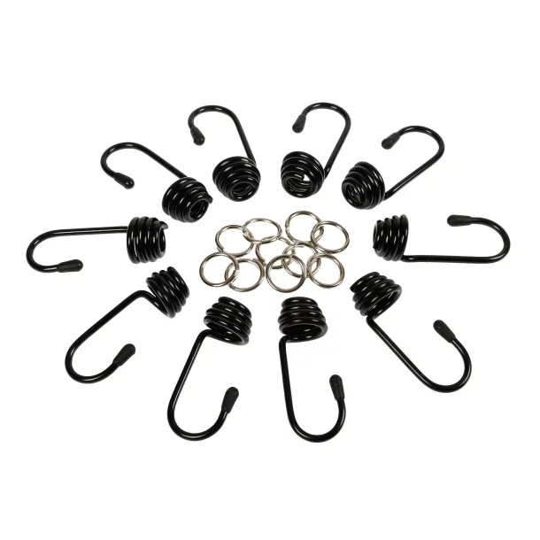 Set 10 metal hooks + clamps - Ø10mm