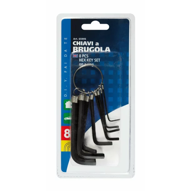 8 pcs hex key set on a ring