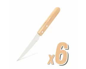 Grill knife - 6 pcs - with wooden handle
