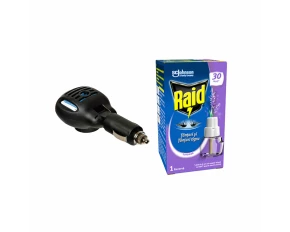 Set of electric device 12/24V and Raid mosquito repellent liquid spare bottle, Lavender, 30 nights, 21ml