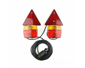 Magnetic trailer lamp set with triangle