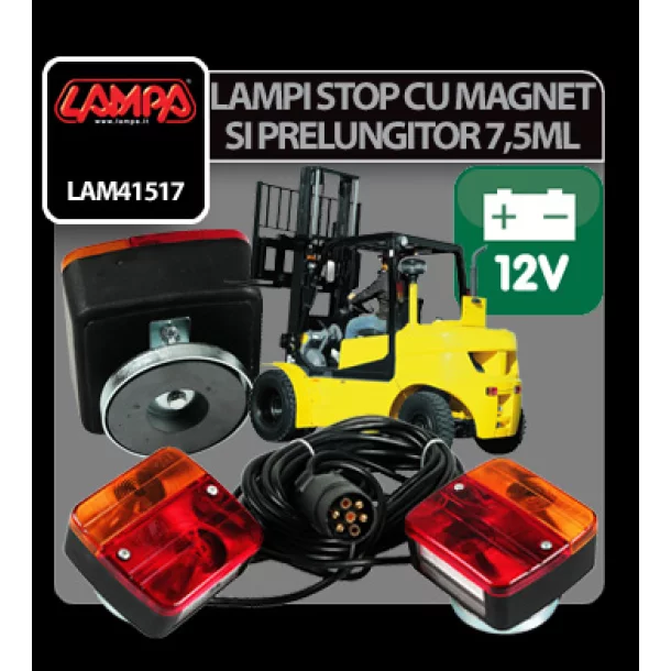 Set lampi stop cu magnet si cablu 7,5ml 12V Lampa