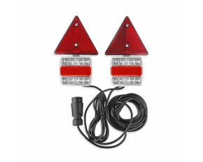 Set lampi stop LED cu magnet si cablu 7,5m 12V cu catadioptri triunghiulari, 2buc Amio - Resigilat