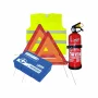 First aid package for car, extinguisher, first aid kit PET, 2pcs warning triangle, warning waistcoat, trunk organizer Black